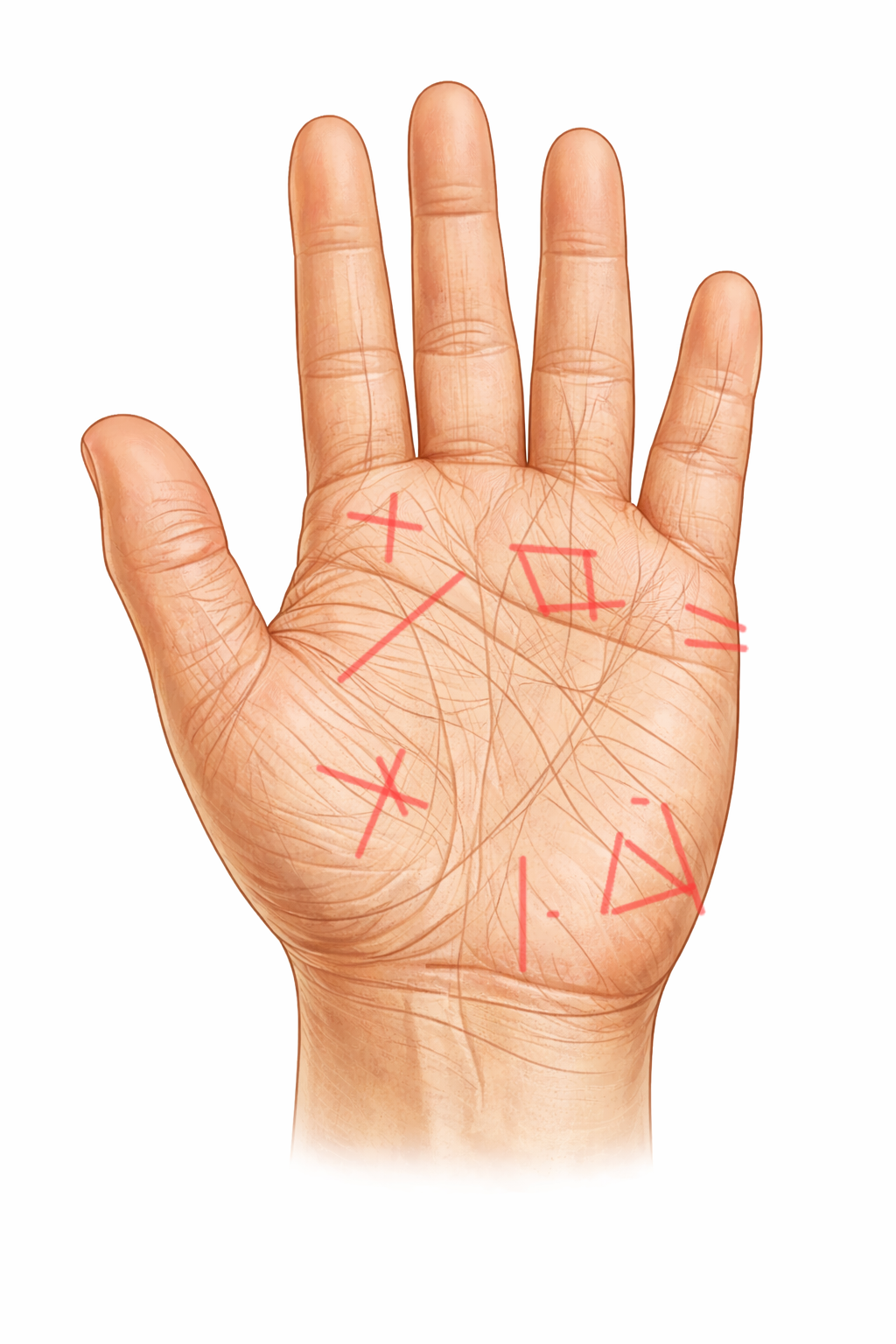 Minor lines and symbols in palmistry