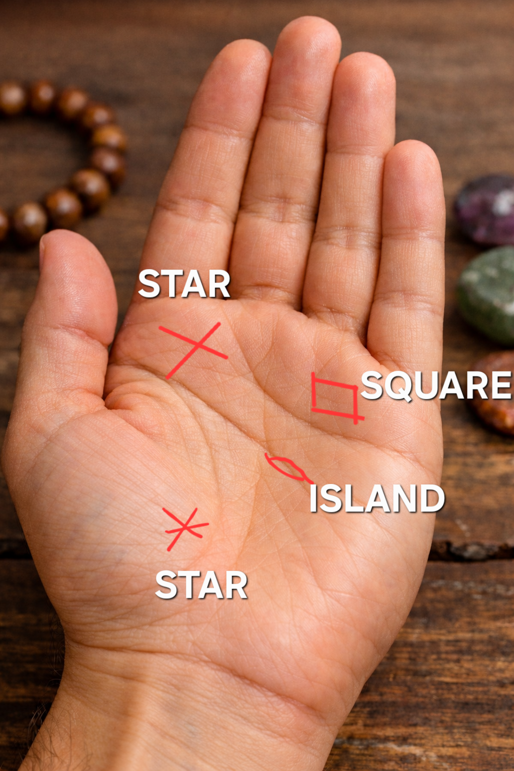 Palmistry symbols star cross square island