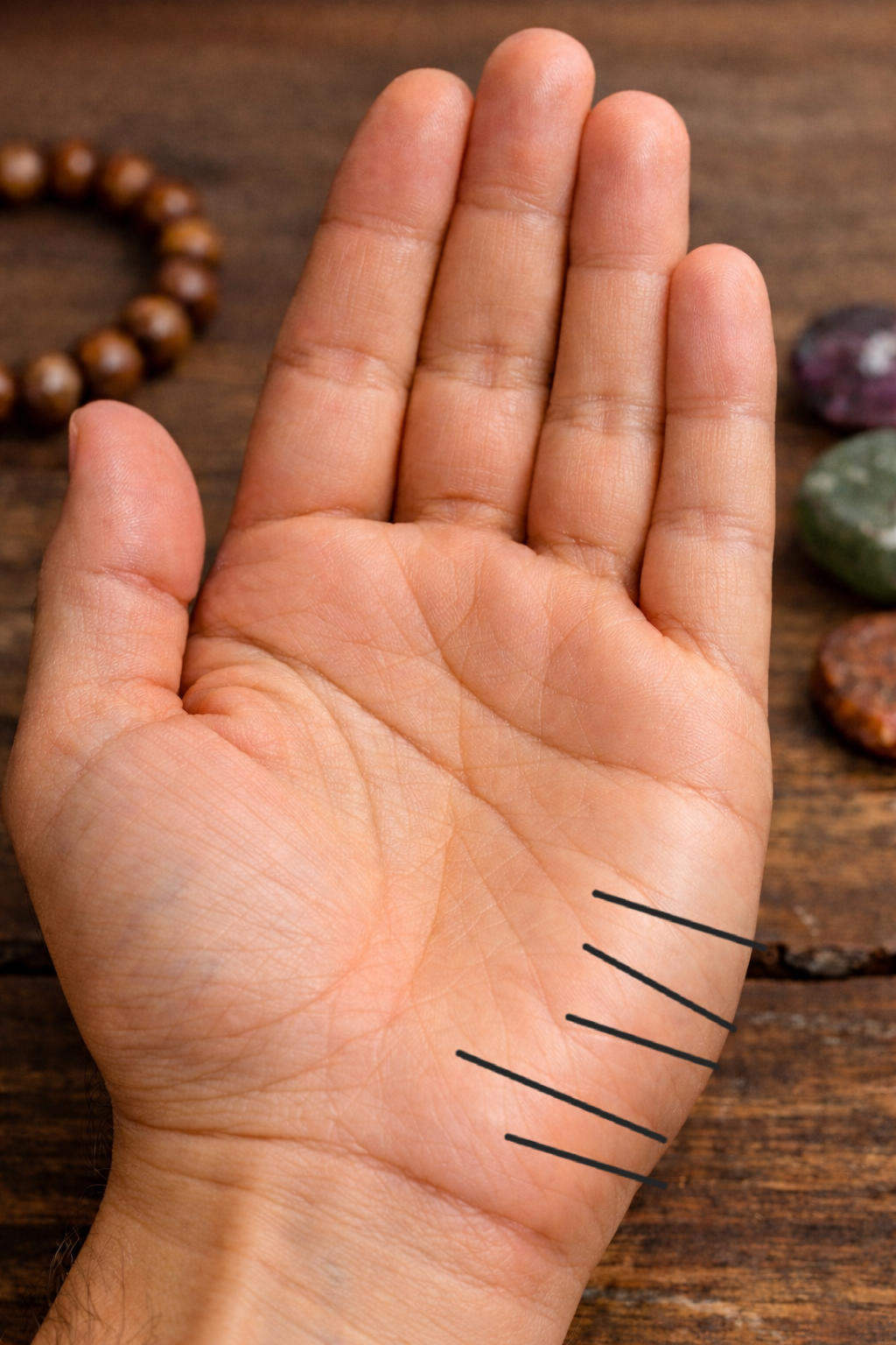 Travel lines in palmistry